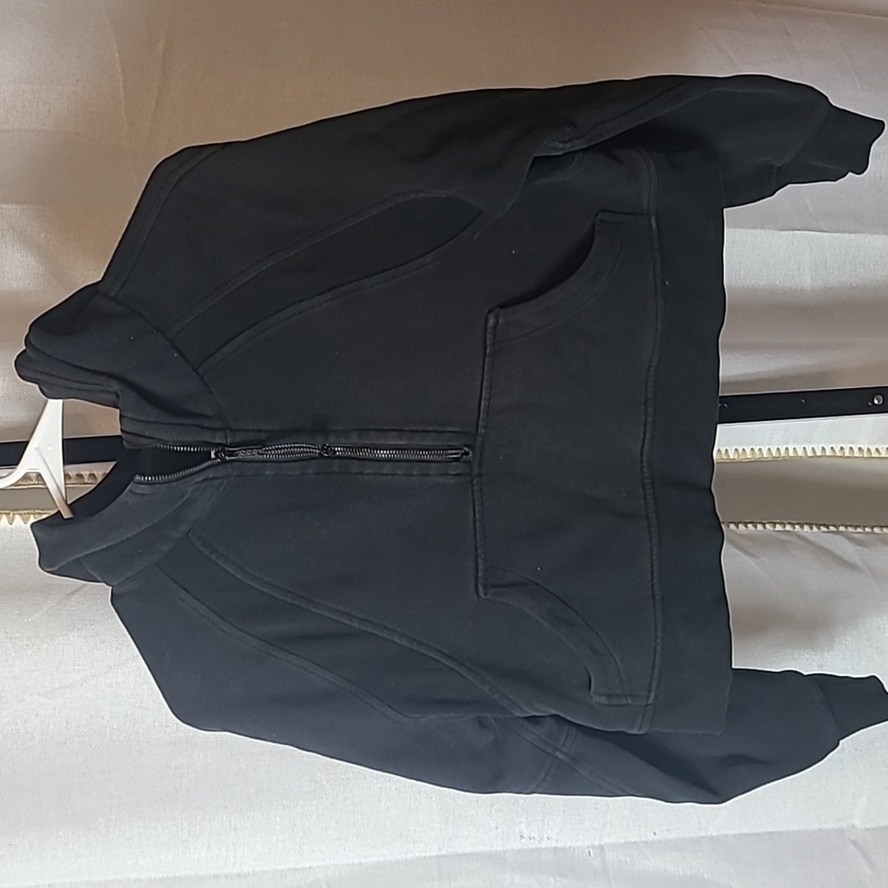 Lululemon Sweatshirt Womens Xs/S Black Scuba Funnel Neck Crop Oversized Half Zip